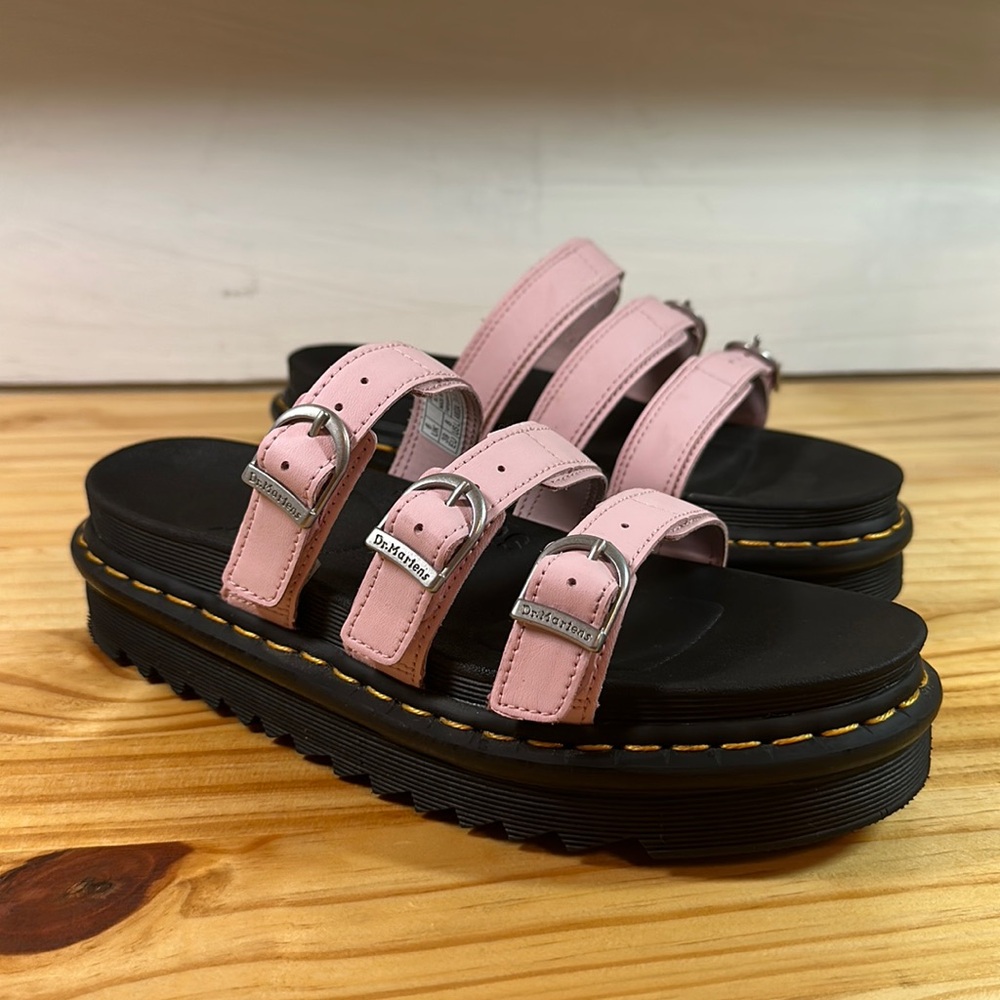 Dr. Martens Light Pink Triple Strap Sandals